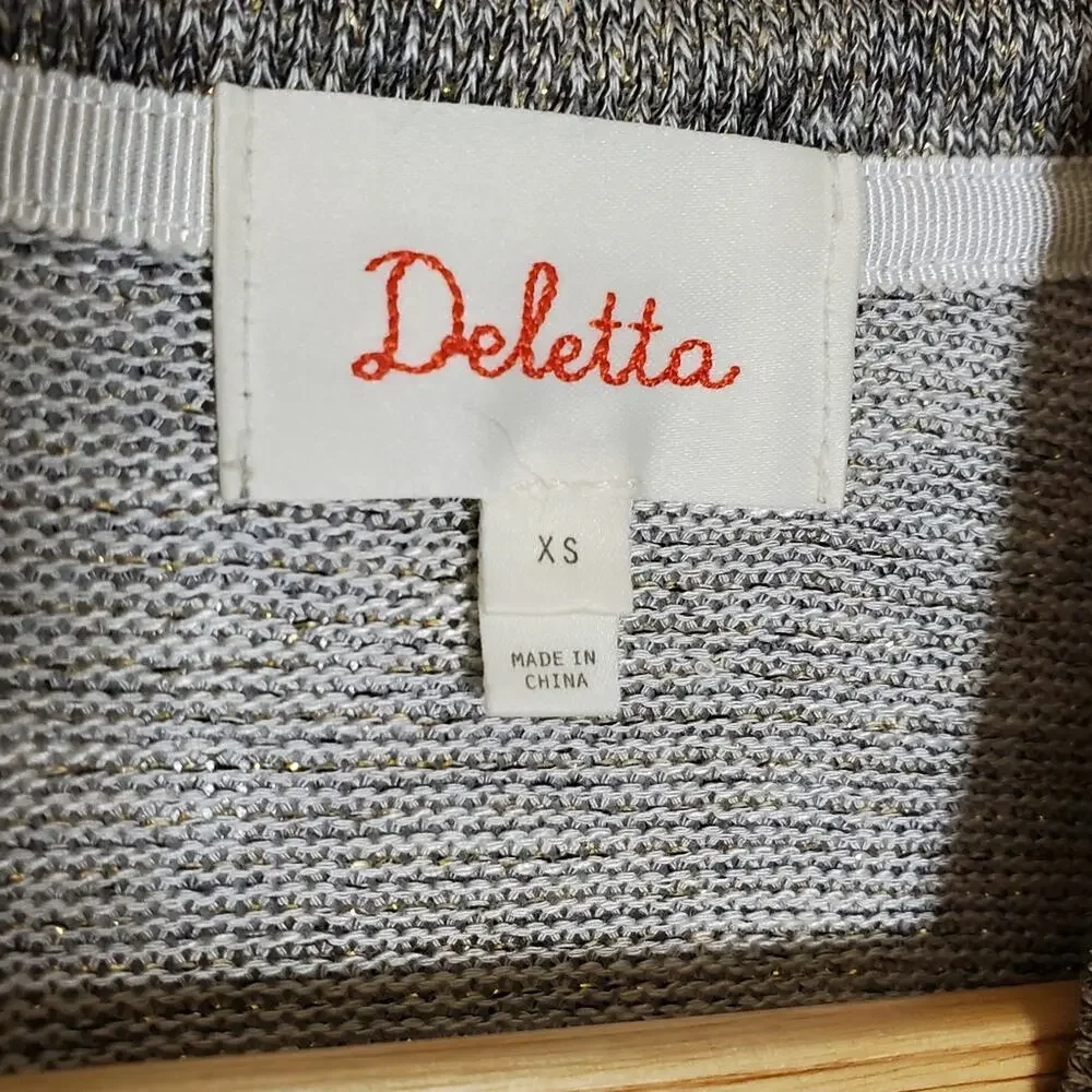Anthropologie Deletta Metallic Cowl Neck Casual Sweater Size XS Great condition